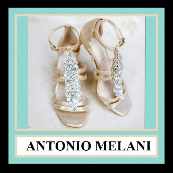 Antonio Melani Gold sandals women's sz 8 - Picture 13 of 15
